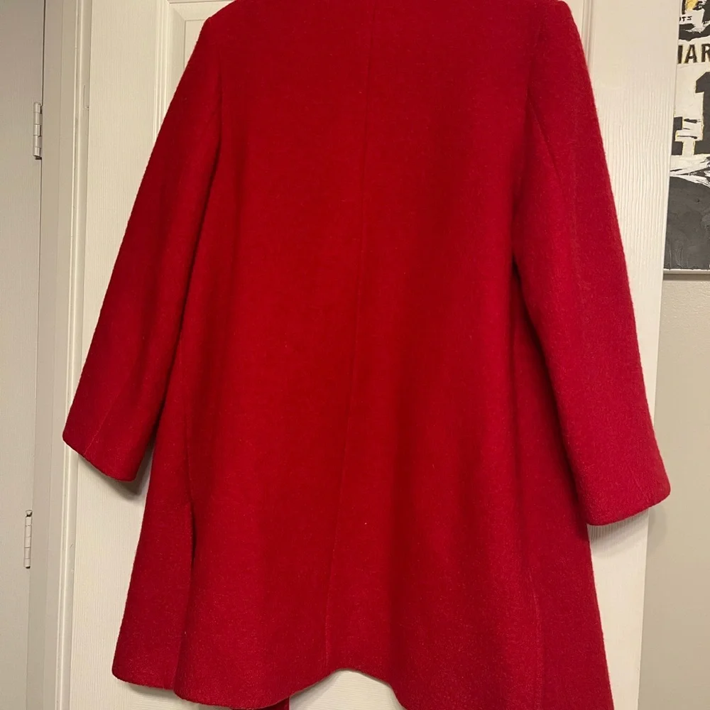 Red Wool Liz Claiborne Coat - Picture 5 of 9